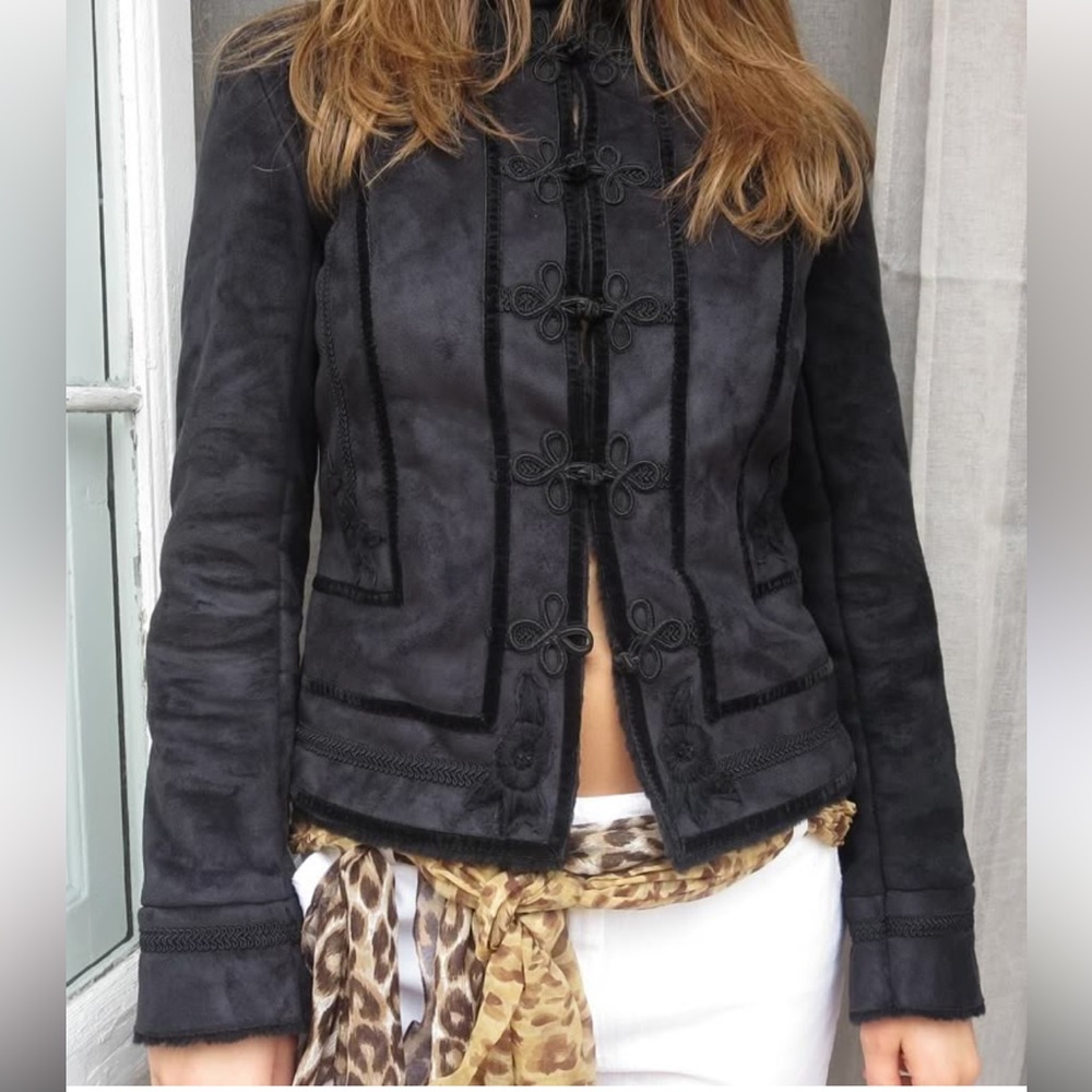 Vintage Faux Suede Black Jacket